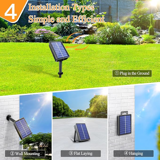 2 Pack Solar String Lights Total 480LED 158FT, IP67 Waterproof String Lights for Outside with 8 Modes, Upgraded Solar Panel Fairy Lights for Garden Party Wedding Decorations (Warm White)-CasaMuseHome