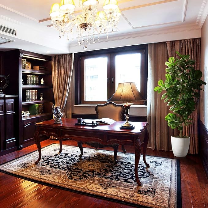 6ft Artificial Fiddle Leaf Fig Tree (72in) with Plastic Nursery Pot Faux Tree, Ficus Lyrata Fake Plant for Office House Farmhouse Living Room Home Decor (Indoor/Outdoor)-CasaMuseHome