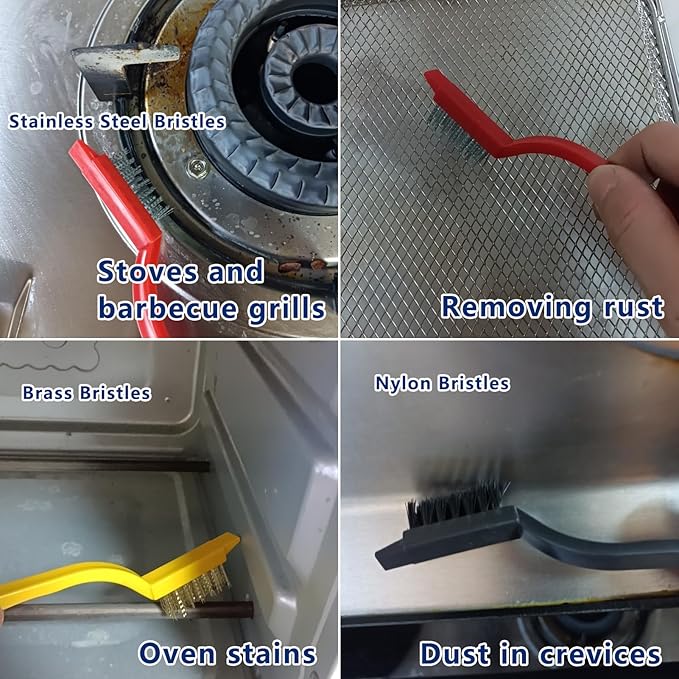 12Pcs Crevice Cleaning Brush,Small Gap Cleaning Brushes for Cleaning Bathroom,Kitchen,Window Grooves,Corners, Sinks, washbasins, Showers, faucets, bathtubs, Gas Stove and Tiles-CasaMuseHome