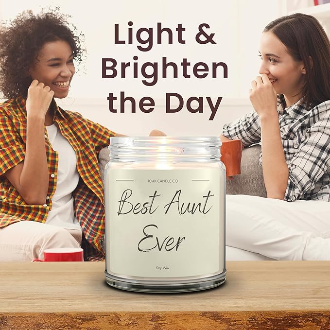1OAK Vanilla Scented Candles - Aunt Candle - Best Aunt Gifts for Christmas from Niece, Nephew - Best Auntie Ever Gifts for Women-CasaMuseHome