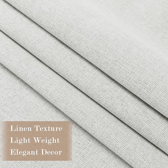 100% Blackout Linen Textured Drapes for Bedroom Pinch Pleated Curtains for Track System Portable Drapery for Sliding Glass Door/Storage/Space Room Divider, 70" Wx84 L, 1 PC, Greyish White-CasaMuseHome