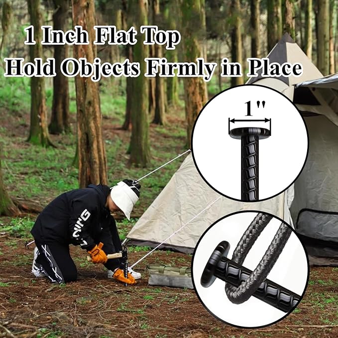 16 Inch Rebar Stakes 20 Pack Heavy Duty Ground Anchors 1/2 Inch Diameter Galvanized Steel Asphalt Anchoring Metal Spikes for Speed Bump, Parking Curb and Camping Tent-CasaMuseHome