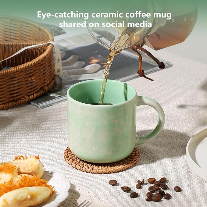 12 OZ Coffee Mugs Set of 4, Modern Ceramic Coffee Mugs Set with handle for Tea/Latte/Cappuccino/Milk/Cocoa.-CasaMuseHome