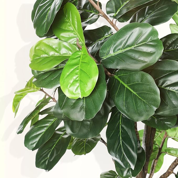 8ft(96in) Fiddle Leaf Fig Tree Artificial - Tall Faux Fiddle Leaf Fig Tree - Fake Fig Plant with Realistic Texture for Indoor Outdoor Modern Home House Office-CasaMuseHome