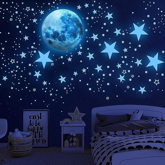 1078Pcs Glow in The Dark Stars for Ceiling Glowing Space and Moon Decals Universe Stickers Kids Wall Decor Perfect for Boys Girls Nursery Bedroom Living Room-CasaMuseHome