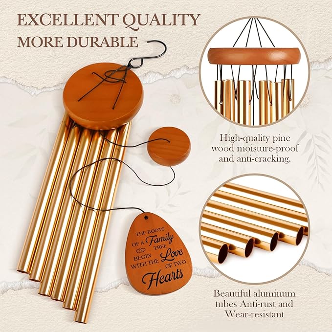 10th Anniversary Wind Chime, 10th Anniversary Romantic Gifts for Him, Her, Couple, Men, Women, Wife, Husband, Newlywed, Aluminum Anniversary's Keepsake Gifts Ideas-CasaMuseHome