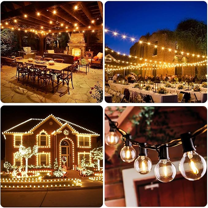 150FT LED Globe Outdoor String Lights, Dimmable Patio With 75+2 G40 Shatterproof Bulbs, Waterproof Outside Hanging, 2200K Commercial Backyard for Porch Bistro Party Balcony Garden-CasaMuseHome