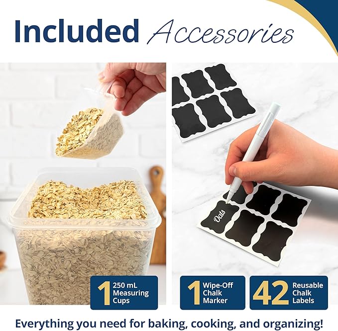 Reli. Airtight Food Storage Containers with Lids (36 Sets) | Kitchen Organizers and Storage Pantry Organizers | BPA Free Plastic Food Containers | Ultra Variety Pack w/Measuring Cup, 42 Labels, Pen-CasaMuseHome