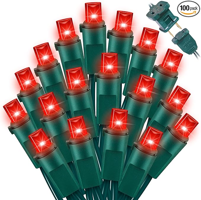 100 Count Red -String Lights - 21.6FT LED Christmas Lights, Mini led Lights for Indoor Outdoor Home Holiday Party Wedding Independence Day Decoration-CasaMuseHome