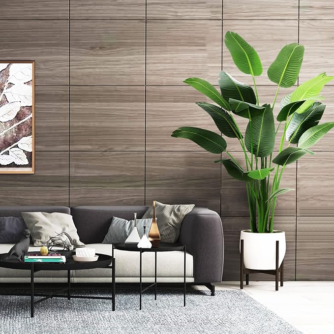 6.5ft Artificial Silk Bird of Paradise Palm Tree (78in) with 17 Trunks Faux Tree and Plastic Nursery Pot, Fake Plant for Office House Farmhouse Living Room Home Decor (Indoor/Outdoor)-CasaMuseHome