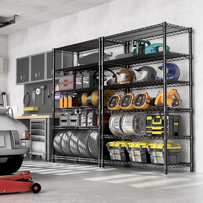 4080 lbs Steel Storage Shelving 6-Tier Utility Shelving Unit Steel Organizer Wire Rack for Home,Kitchen,Office,Garage, 17.7" D x 47.2" W x 72.3" H-CasaMuseHome