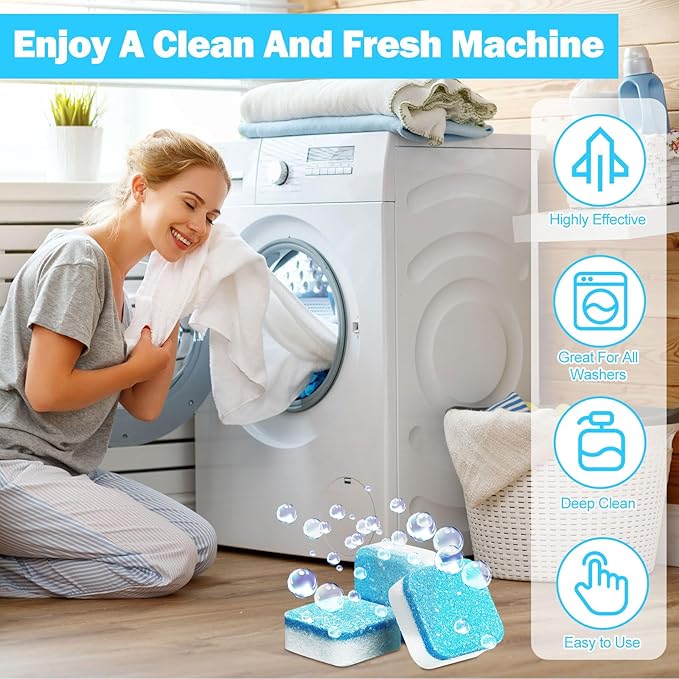 150 Pcs Washing Machine Cleaner Washing Machine Tablets Deep Cleaner Tablets for Front Loader and Top Load Washer-CasaMuseHome