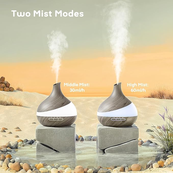 500ML Essential Oil Diffuser: Aroma Diffuser with Remote Control for Hotel Spa Yoga Room - Humidifiers for Bedroom with 14 Colors LED Night Light for Kids/Women Home Relaxation-CasaMuseHome