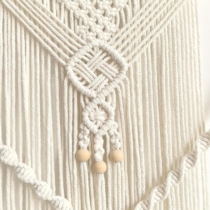 Achart Macrame Wall Hanging Large- Boho Wall Decor- large wall art- Wall Decor Living Room- Macrame Tapestry Boho Decor for Bedroom (Beige-O)-CasaMuseHome