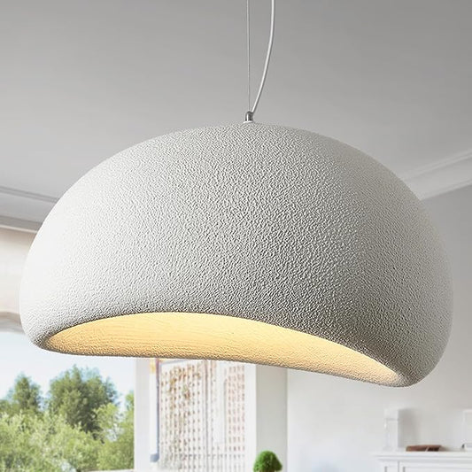 23.6in Large Wabi Sabi Pendant Lights Kitchen Island Lighting Fixture Ceiling Mount White Modern Japanese Lamp Japandi Chandelier for Dining Living Room Bedroom Restaurant Hanging Lamp-CasaMuseHome