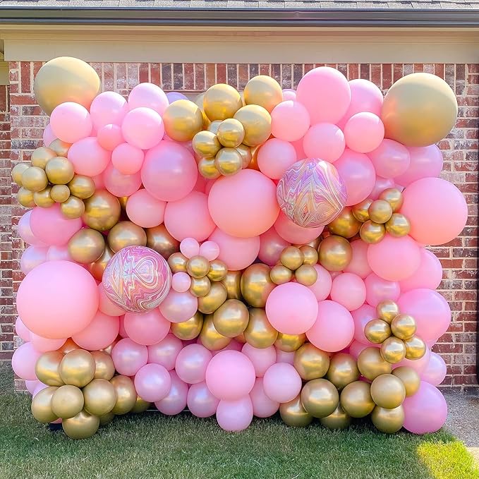 130pcs Pink Balloons Different Sizes 18" 12" 10" 5" Party Latex Balloons for Birthday Baby Shower Wedding Anniversary Princess Theme Party Decorations-CasaMuseHome