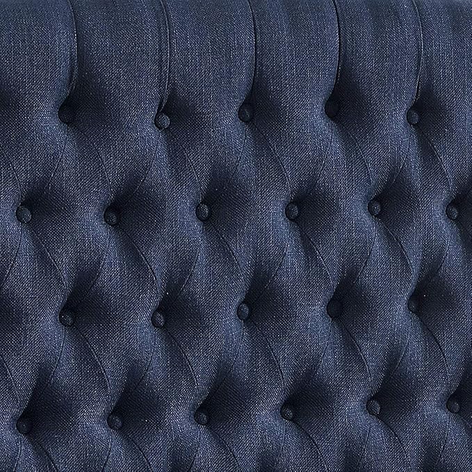 24KF Upholstered Tufted Button Linen Fabric Headboard,Comfortable Fashional Headboard Queen/Full Size,Navy Blue-CasaMuseHome