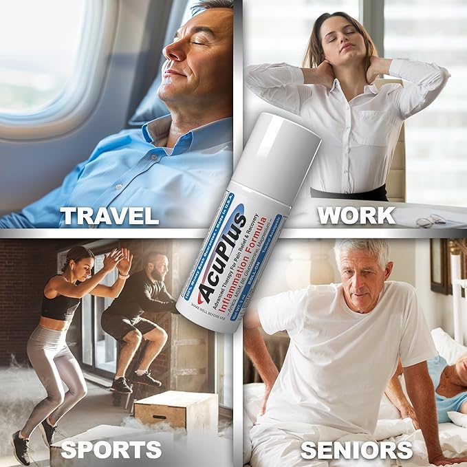 AcuPlus - Pain Relief Roll On - Topical Anti Inflammatory to Soothe Muscles & Joints - Arthritis Pain Reliever, Bursitis, Tendonitis Cream - TSA Compliant, Convenient Roll On - 3 fl. oz. (Pack of 1)-CasaMuseHome