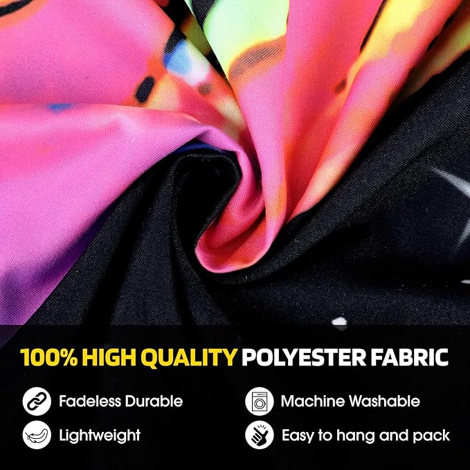 ADDWel Blacklight Sunflower Tapestry, Hippie Eye Tapestry Glow In The Dark, UV Reactive Black Light Upright Posters Wall Hanging for Bedroom Dorm Living Room Backdrop Decor-CasaMuseHome