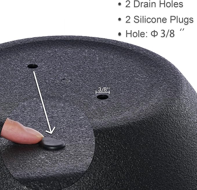 13 Inch 2 Pack Large Hanging Planters for Indoor Outdoor Plants, Plastic Hanging Basket Pots for House Plants Flowers, Black-CasaMuseHome