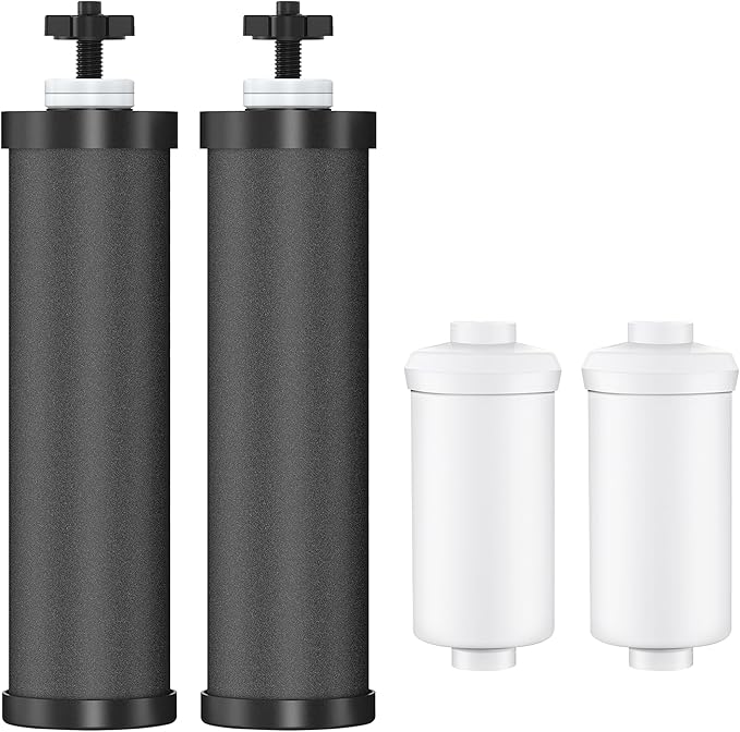4 Pack Gravity Water Filter Replacement,Gravity Water Filter Replacement for Berkey® BB9-2® Black Filters & PF-2® Fluoride Filters, Compatible with Berkey® Filtration System-CasaMuseHome