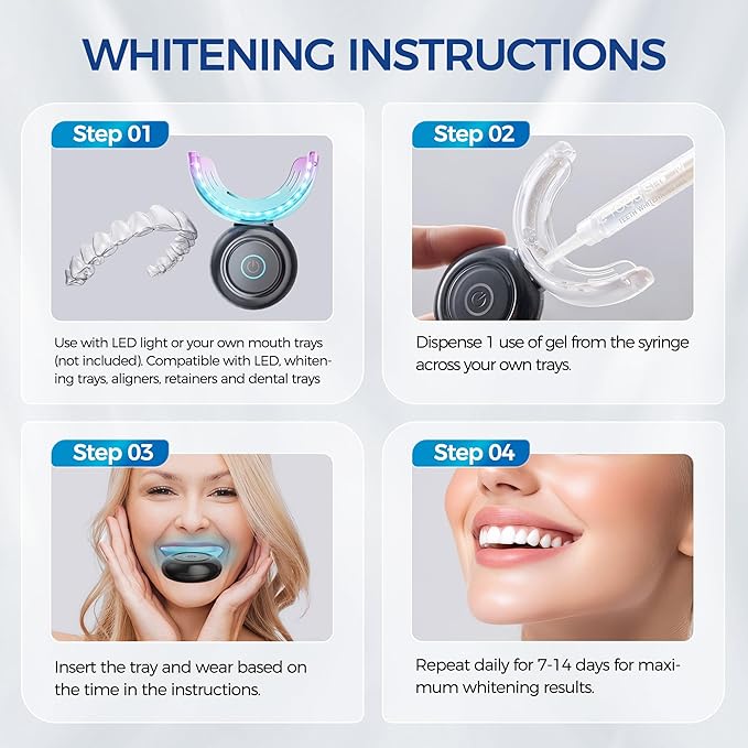 5 x Teeth Whitening Gel (4+1 Desensitizing Gel), No Sensitivity Teeth Whitening Gel Kit, Effective Teeth Whitener, Travel-Friendly Tooth Whitening Pen, Carbamide Peroxide Tooth Bleaching-CasaMuseHome