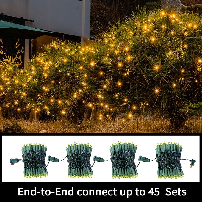 100 Count Yellow - String Lights - 21.6FT LED Christmas Lights, Mini led Lights for Indoor Outdoor Home Holiday Party Wedding Independence Day Decoration-CasaMuseHome