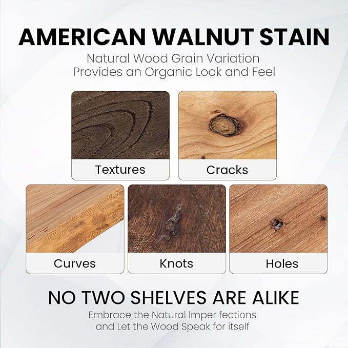 48 Inch Floating Shelves for Wall, Rustic Live Edge Elm Wood Shelf, Heavy-Duty Deep Floating Shelf for Home Decor, Wall Mounted Storage Shelves for Books, Bathroom, and Kitchen, Natural Finish-CasaMuseHome