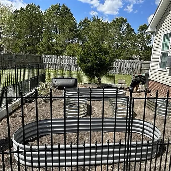 2 Pack 8x3x1FT Galvanized Raised Garden Bed Large Metal Planter Box Kit Elevated Raised Garden Planters for Outdoor Plants, Gray-CasaMuseHome