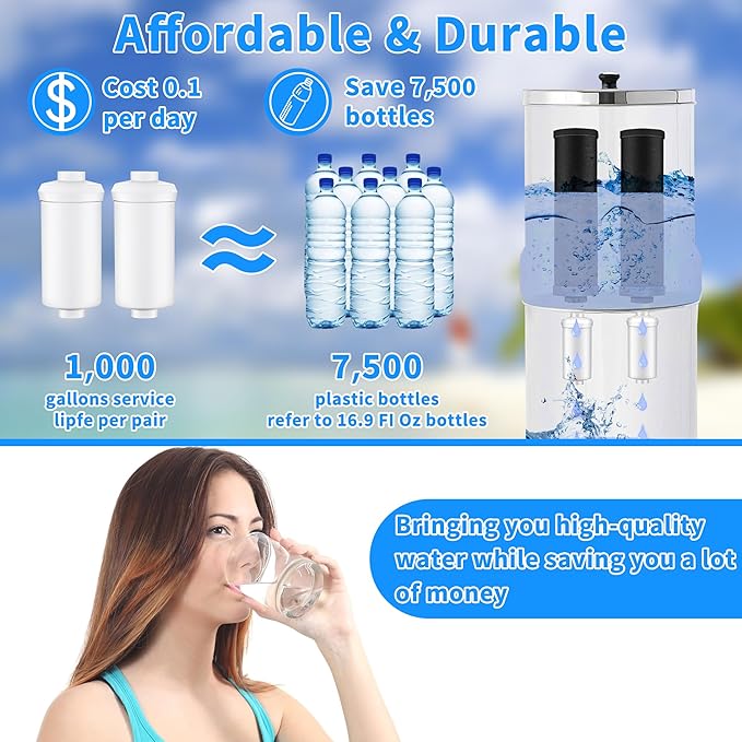 2 Pack Fluoride Water Filter,Replacement for PF-2® Fluoride Filters, Fluoride and Arsenic Filter Compatible with Berkey Gravity Filtration System、 Big、 Travel、 Royal、Imperial and Crown Series-CasaMuseHome