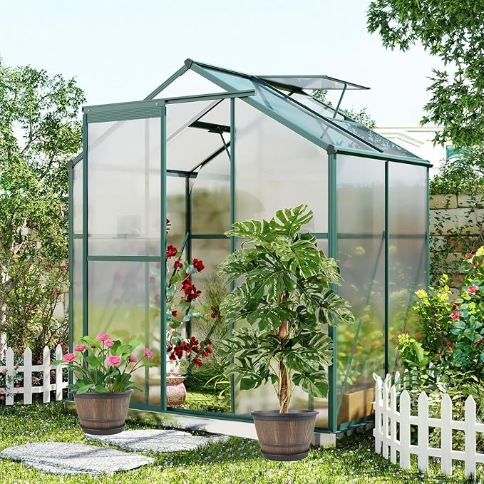 16-inch-Plant-Pots-Indoor-Outdoor, 4 Pack Large Whiskey Barrel Planters with Drainage Holes & Saucer, Plastic Flower Pots Imitation Wine Barrel Design, Decorative Garden Pots for Plants-CasaMuseHome