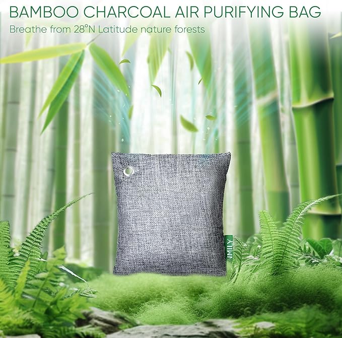 Activated Charcoal Odor Absorber, Odor Eliminator for Strong Odor,Bamboo Charcoal Air Purifying Bags for Home Car Closet Pet, Smoke Room Deodorizer (4 x 500g Large, Unscented)-CasaMuseHome