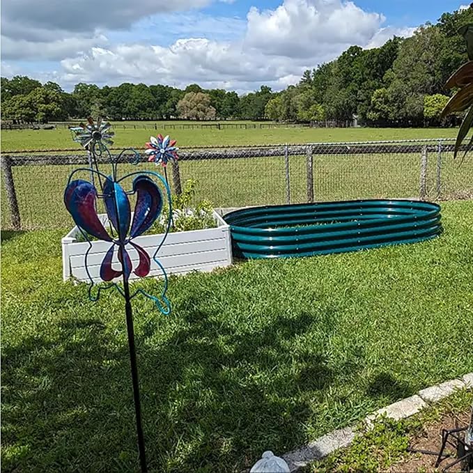 2 Pack 6x3x1FT Galvanized Raised Garden Bed Kit Oval Metal Ground Planter Box Outdoor Bottomless Planter Raised Beds for Vegetables Flowers Herbs Fruits, Green-CasaMuseHome