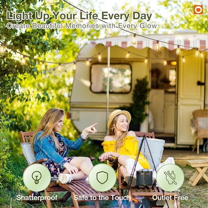 addlon 78(72+6) FT Solar String Lights Waterproof,Patio Lights Solar Powered with Remote & USB Port 3 Lighting Modes 24+2 LED Shatterproof Bulbs Outdoor Lights for Camping Backyard Garden-CasaMuseHome
