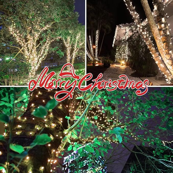 150LIGHTS WARM WHITE Extra-Bright With End Connectors Christmas Decorative Lights 9.72m UL Certified Mini String Light Set Waterproof for Home Garden Holiday Christmas Tree Party Patio Wedding-CasaMuseHome