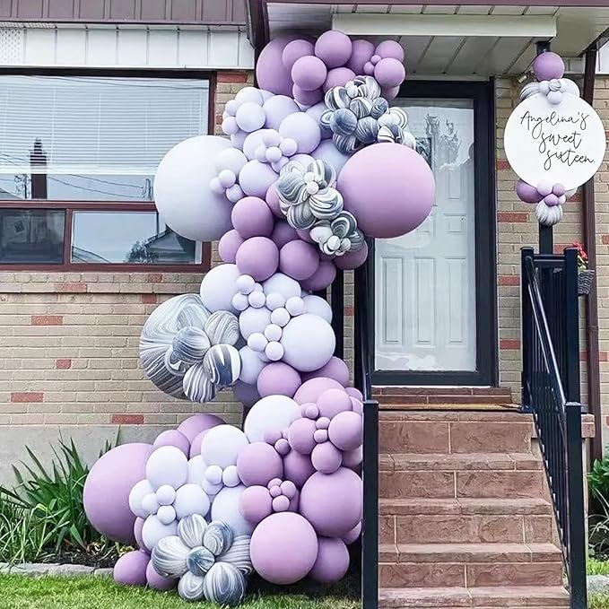 130pcs Pastel Purple Balloons Different Sizes 18" 12" 10" 5" Light Purple Latex Balloon Garland Arch Kit for Birthday Baby Shower Graduation Wedding Gender Reveal Party Decorations-CasaMuseHome