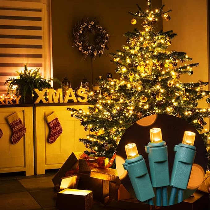 100 Count Yellow - String Lights - 21.6FT LED Christmas Lights, Mini led Lights for Indoor Outdoor Home Holiday Party Wedding Independence Day Decoration-CasaMuseHome