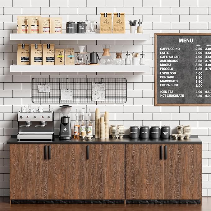 40 Inches Floating Shelves for Wall,9.3" Deep White Long Floating Shelves Set of 2,Large Display & Storage Shelf,Wall Shelf for Bathroom Bedroom Living Room Kitchen Office-CasaMuseHome