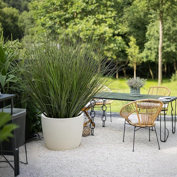 48PCS Fake Plants Artificial Wheat Grass Greenery Plastic Plants Fake Grass Artificial Plants for Outdoor Decor Artificial Grass Plant with Greenery Stems for Indoor Home Decoration 26.4"-CasaMuseHome