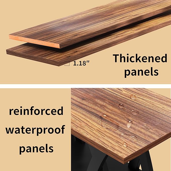 47” Wood Coffee Tables for Living Room Rustic Stands with Storage Shelf Black Blown Coffee Tables for Living Room Farmhouse Center Stands with Shelf. Farmhouse Rectangle Center Table-CasaMuseHome