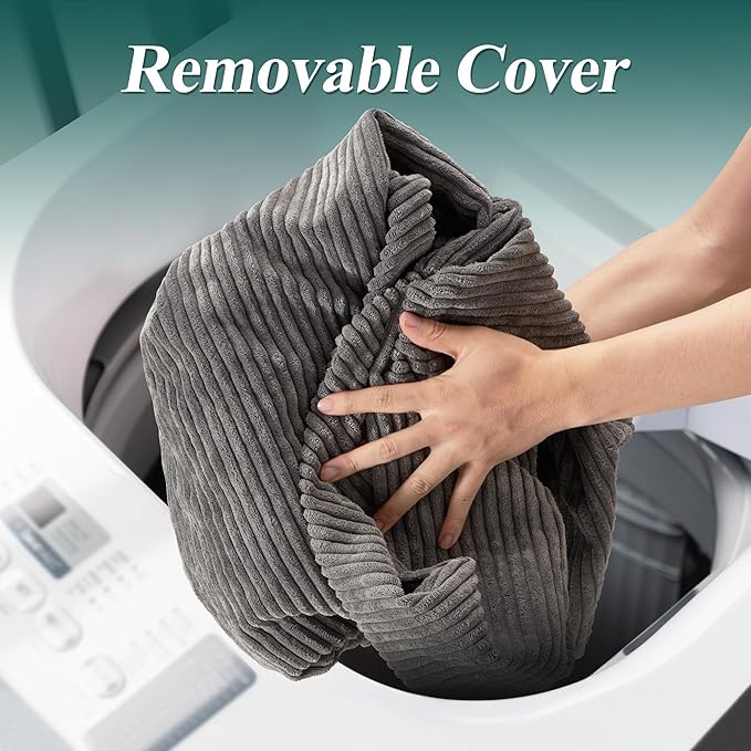 3.5FT Bean Bag Chairs Teardrop Bean Bag Chair for Adults Beanbag Chair with Memory Foam Filled Machine Washable Cover for Living Room, Bedroom (Large,Grey)-CasaMuseHome