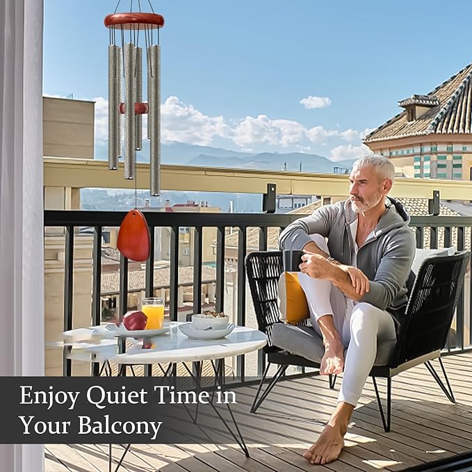 28" Wind Chime for Mothers Day, Decorative Wind Chimes for Outside, Memorial Windchimes Remembrance Gift for Women Mom Grandma, Metal Wind Chimes Outdoor Decor for Garden Patio Zen(Copper)-CasaMuseHome