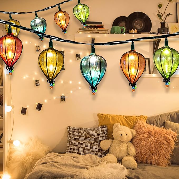 7 Pcs of 11FT Multicolor String Lights with 10 Bulbs, UL Listed Connectable Waterproof Decorative LED Lights Hanging for Backyard Patio, Indoor/Outdoor for Christmas Wedding Party Festival Lighting-CasaMuseHome