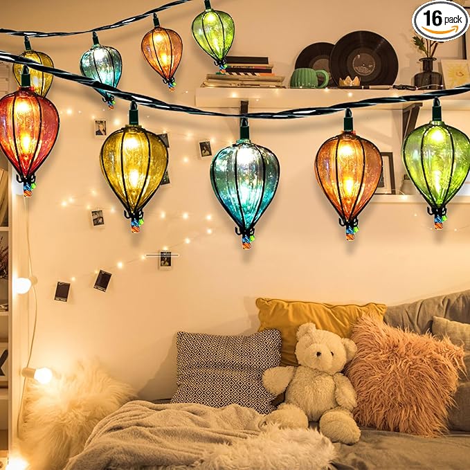 16 Pcs of 11FT Multicolor String Lights with 10 Bulbs, UL Listed Connectable Waterproof Decorative LED Lights Hanging for Backyard Patio, Indoor/Outdoor for Christmas Wedding Party Festival Lighting-CasaMuseHome