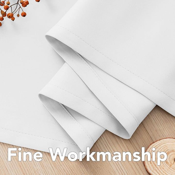 H.VERSAILTEX Thermal Insulated Room Darkening White Curtains for Bedroom/Living Room - Classic Grommet Top (2 Panels, 52 Inch by 54 Inch)-CasaMuseHome