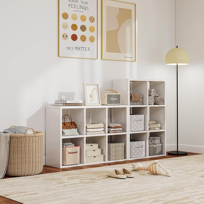 4 Cube Book Shelf - High-Strength Steel Cube Storage Organizer with Open Display Shelves for Living Room-CasaMuseHome