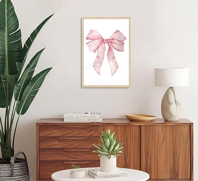 3Pcs Cute Bunny Canvas Wall Art Pink Bow Easter Poster Prints Love Wildflowers Picture Decoration for Nursery Girl Bedroom Children's Room Easter Gifts for Kids Unframed-CasaMuseHome