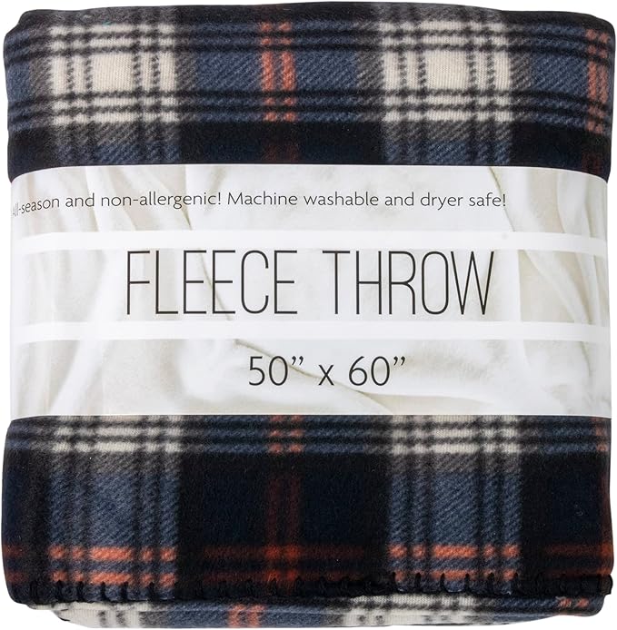50x60 Throw Blankets, Plaid Fleece Throw Blankets for Bedroom, Couch, Livingroom, Chair, Pets, Outdoors-CasaMuseHome