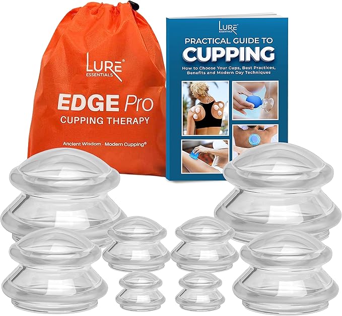8 Edge Cups Silicone Cupping Therapy Set Professional Massage Cupping Cups for Cupping Therapy Cupping Kit for Massage, Myofascial Release, Cellulite Reduction (Lure Clear)-CasaMuseHome