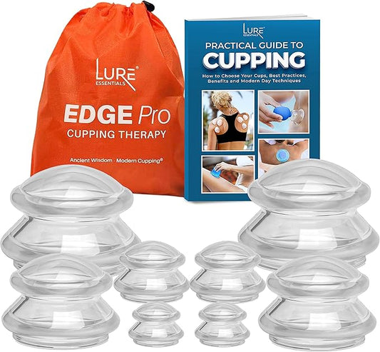 8 Edge Cups Silicone Cupping Therapy Set Professional Massage Cupping Cups for Cupping Therapy Cupping Kit for Massage, Myofascial Release, Cellulite Reduction (Lure Clear)-CasaMuseHome
